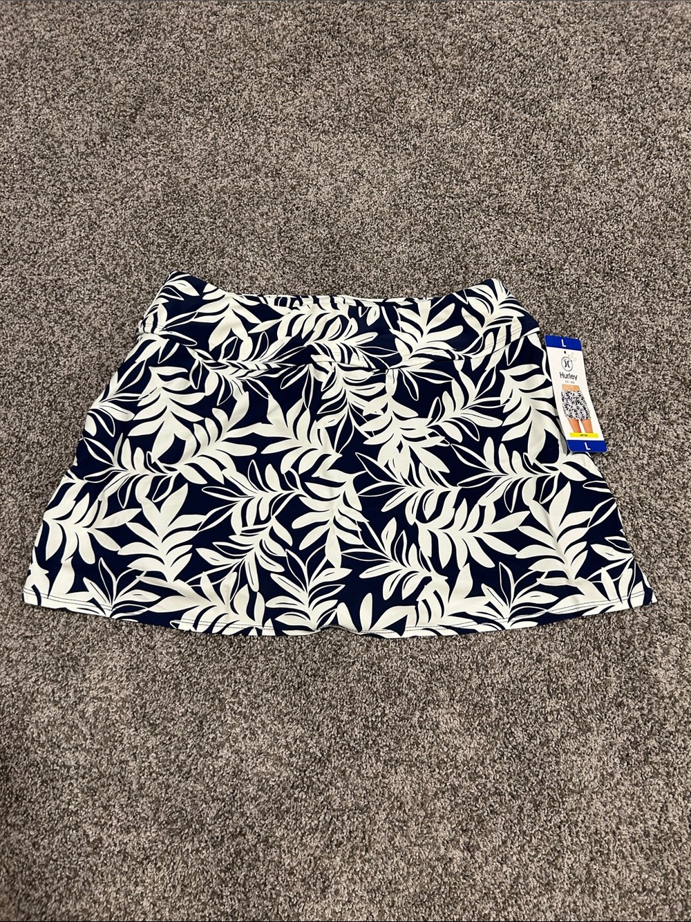 Hurley Navy and White Leaf Skort L